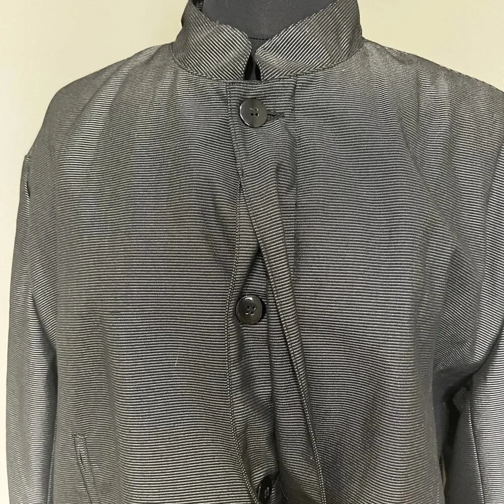 FLORENZI Collection Vintage 80s 90s Black Gray Blazer Jacket Size XL - Picture 8 of 13